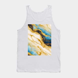 Marble texture, liquid paint, gold foil and glitter Tank Top